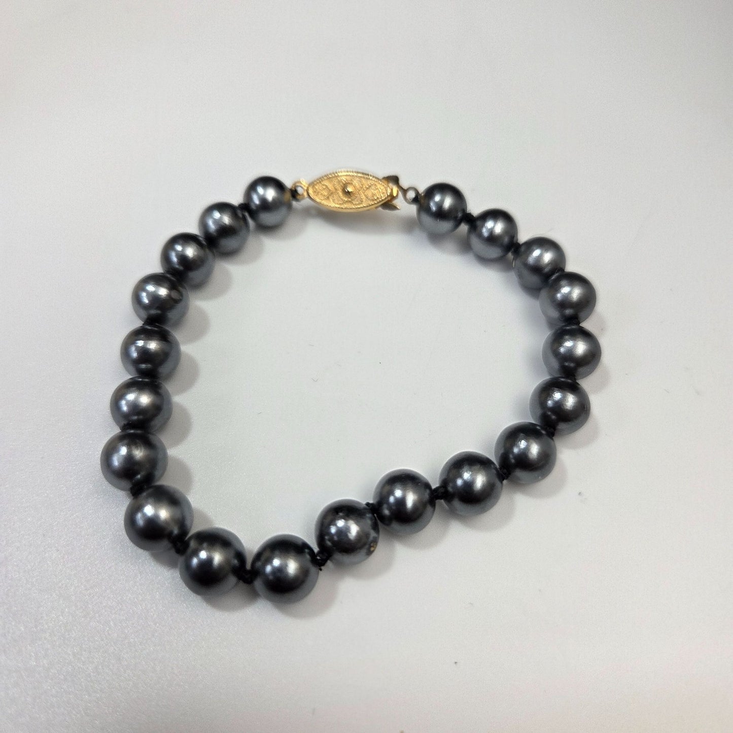 Vintage Black Peacock Pearl Bracelet