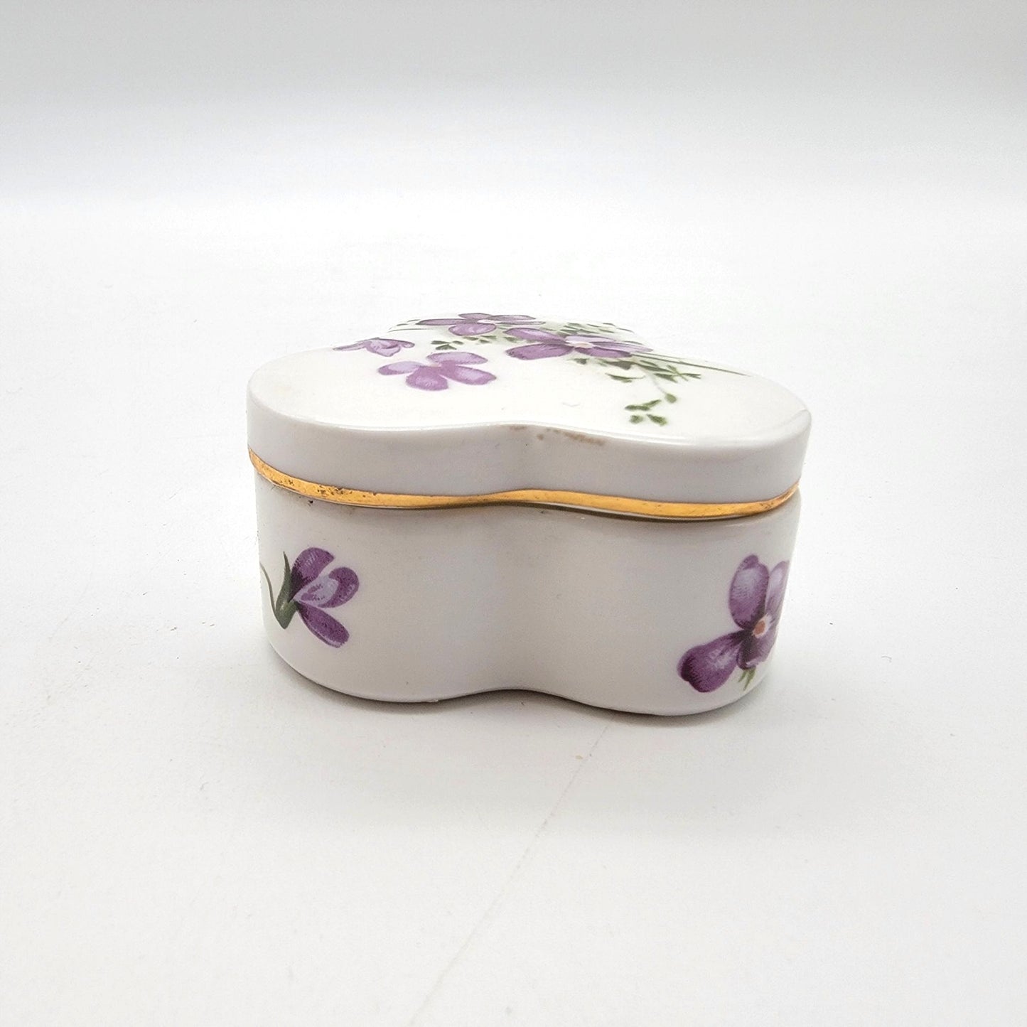 Vintage Violets Trinket Box Hammersley Fine Bone China