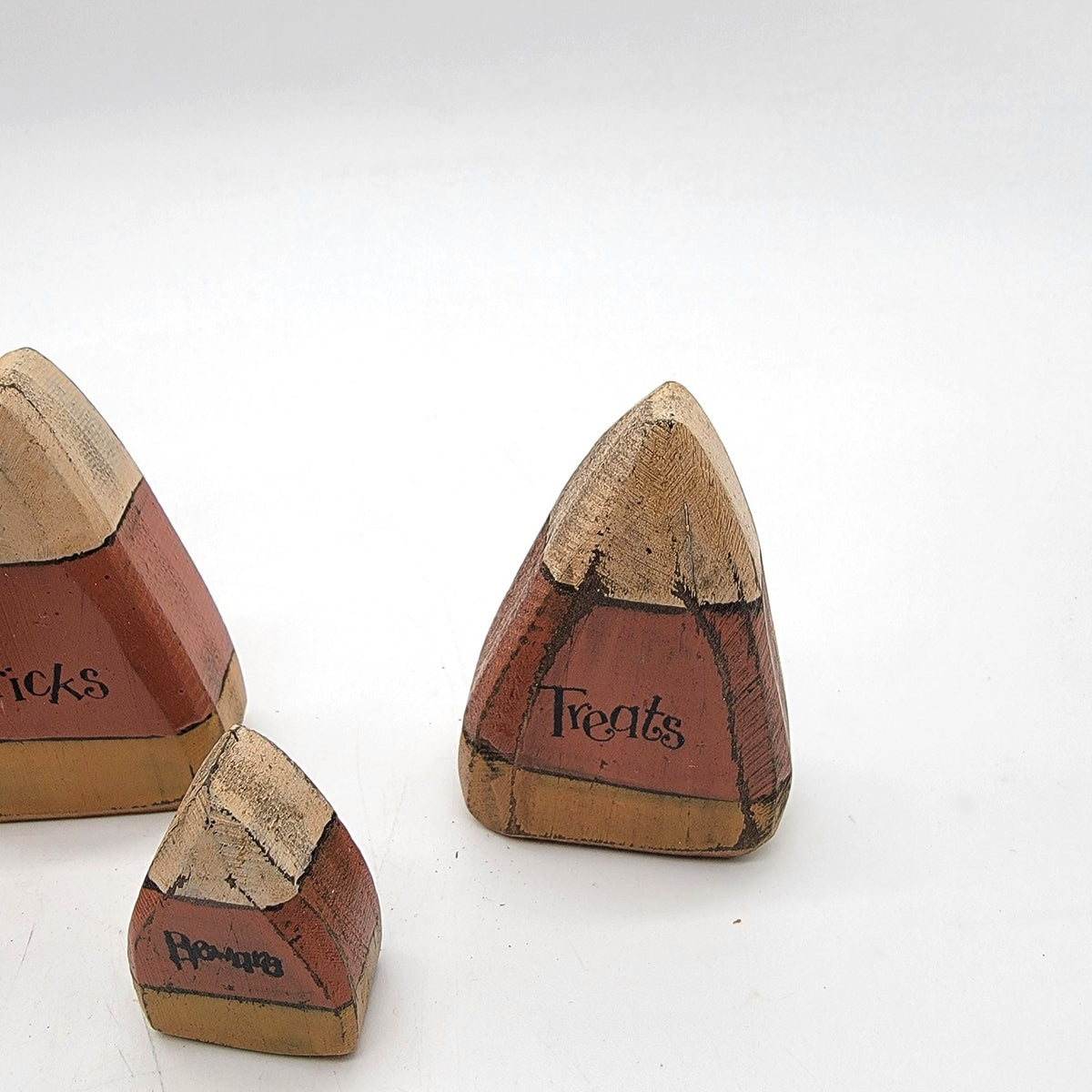 Wood Candy Corn Halloween Decor Blocks Set Of 5