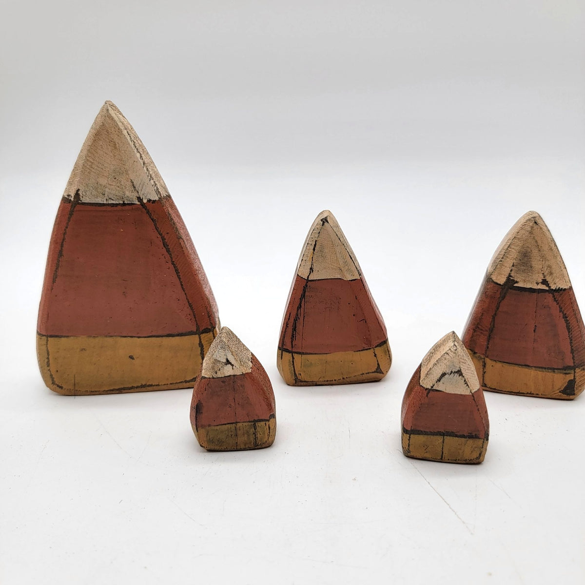 Wood Candy Corn Halloween Decor Blocks Set Of 5