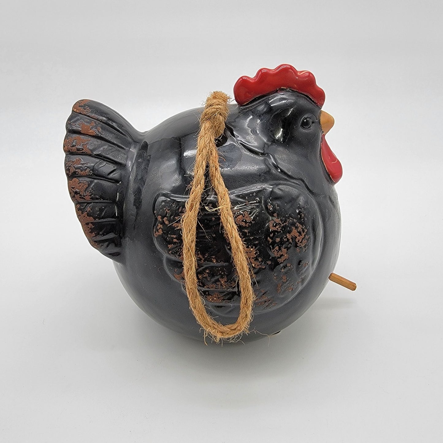 Rustic Farmhouse Black Chicken Birdhouse