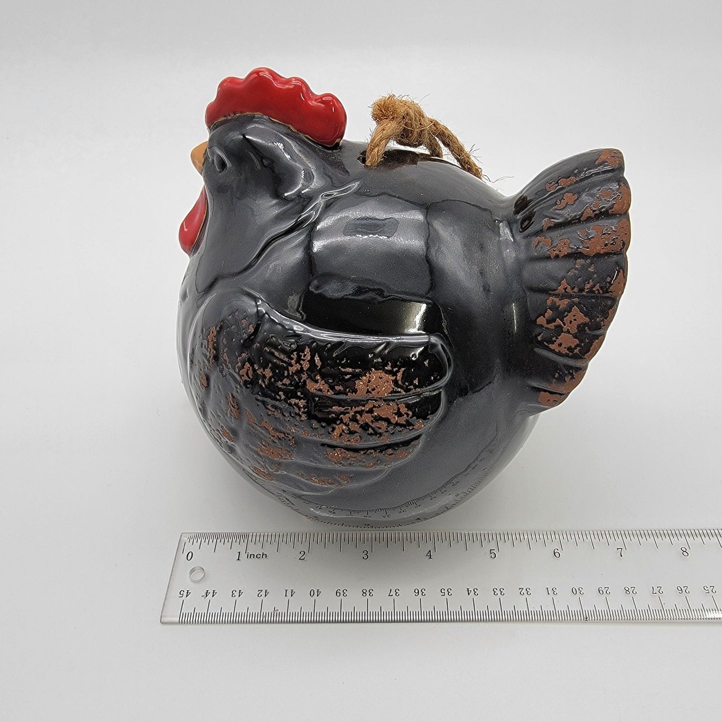 Rustic Farmhouse Black Chicken Birdhouse