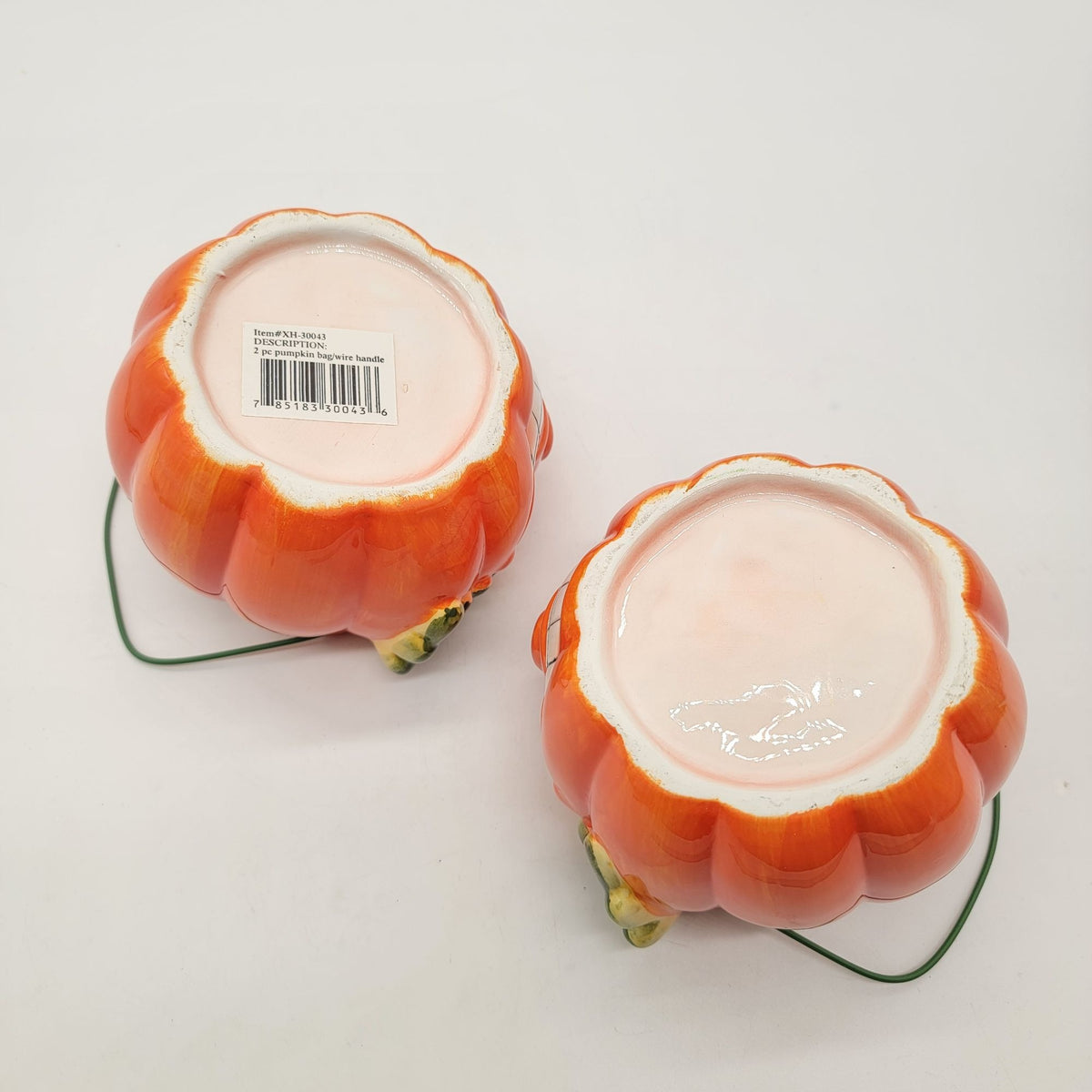 Halloween Jack-O-Lantern Pumpkin Baskets Pair