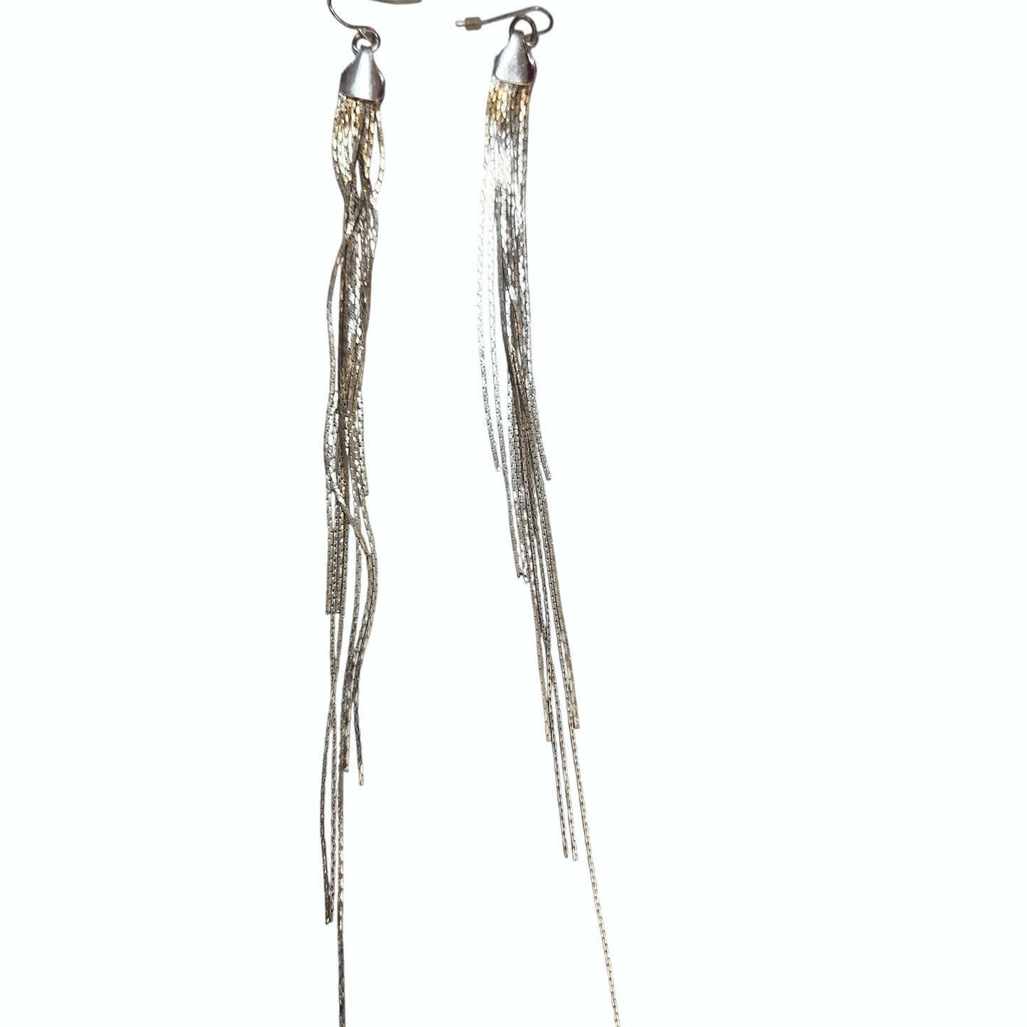 Silver-Tone Multi-Strand Shoulder Duster Earrings