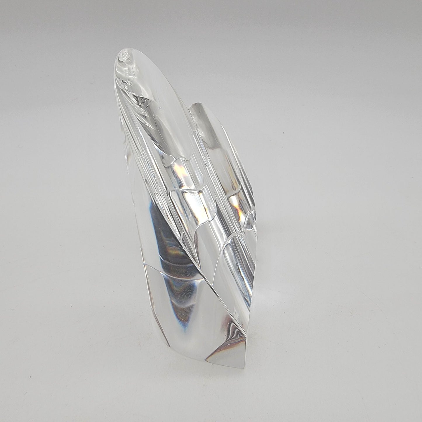 Steuben Up Heart Glass Paperweight Sculpture