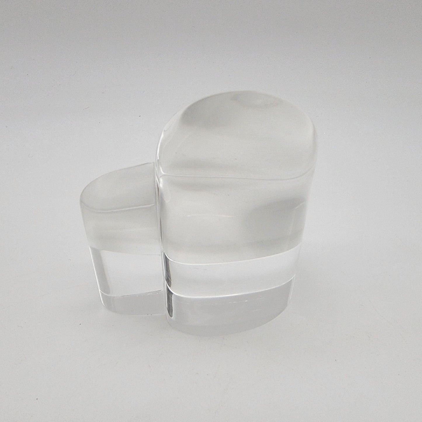 Steuben Up Heart Glass Paperweight Sculpture
