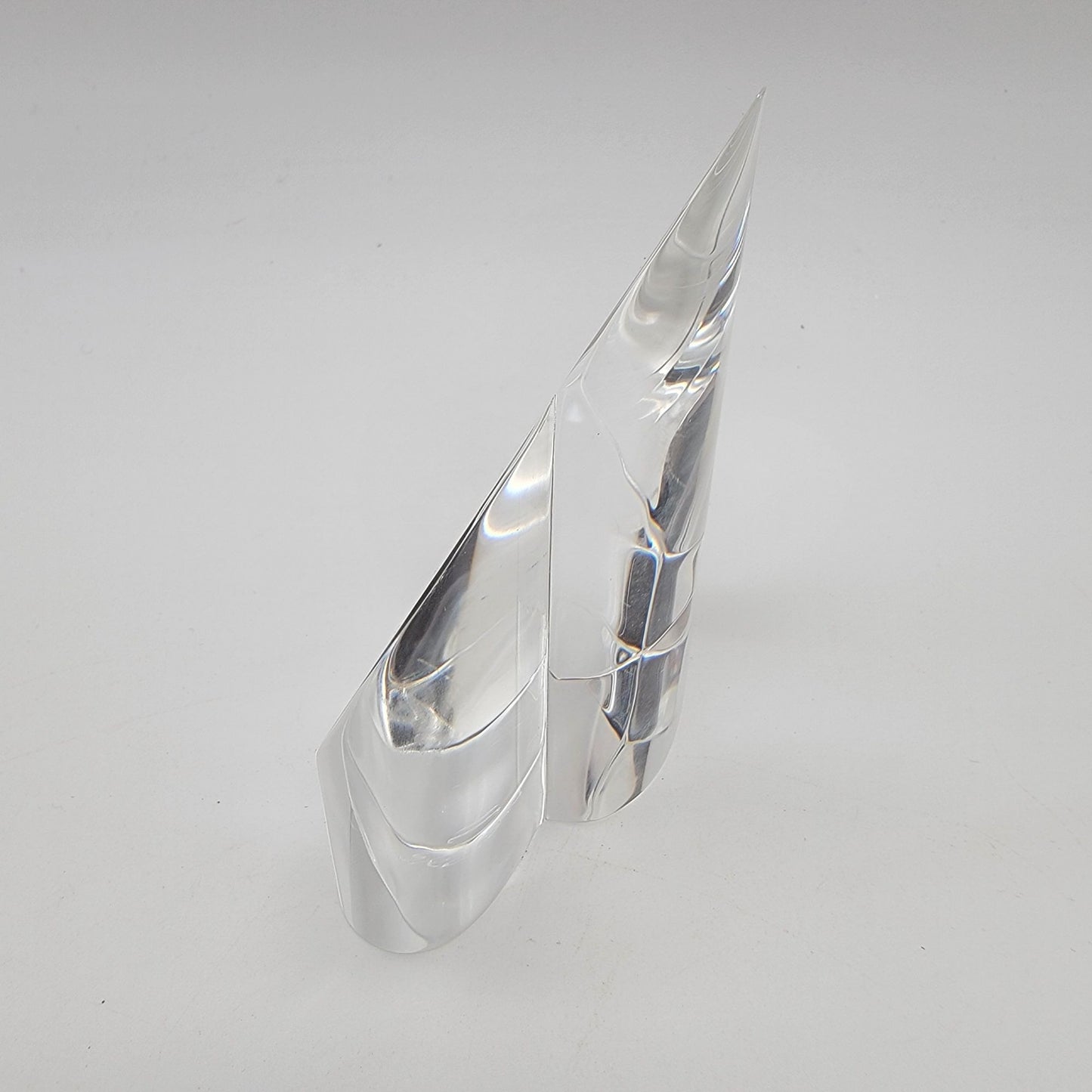 Steuben Up Heart Glass Paperweight Sculpture