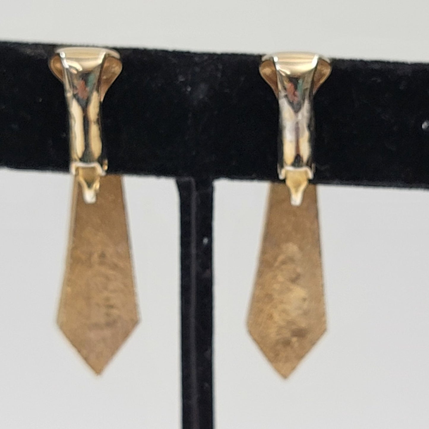 Vintage 1950s Ribbon Tie Rhinestone Clip-On Earrings Signed