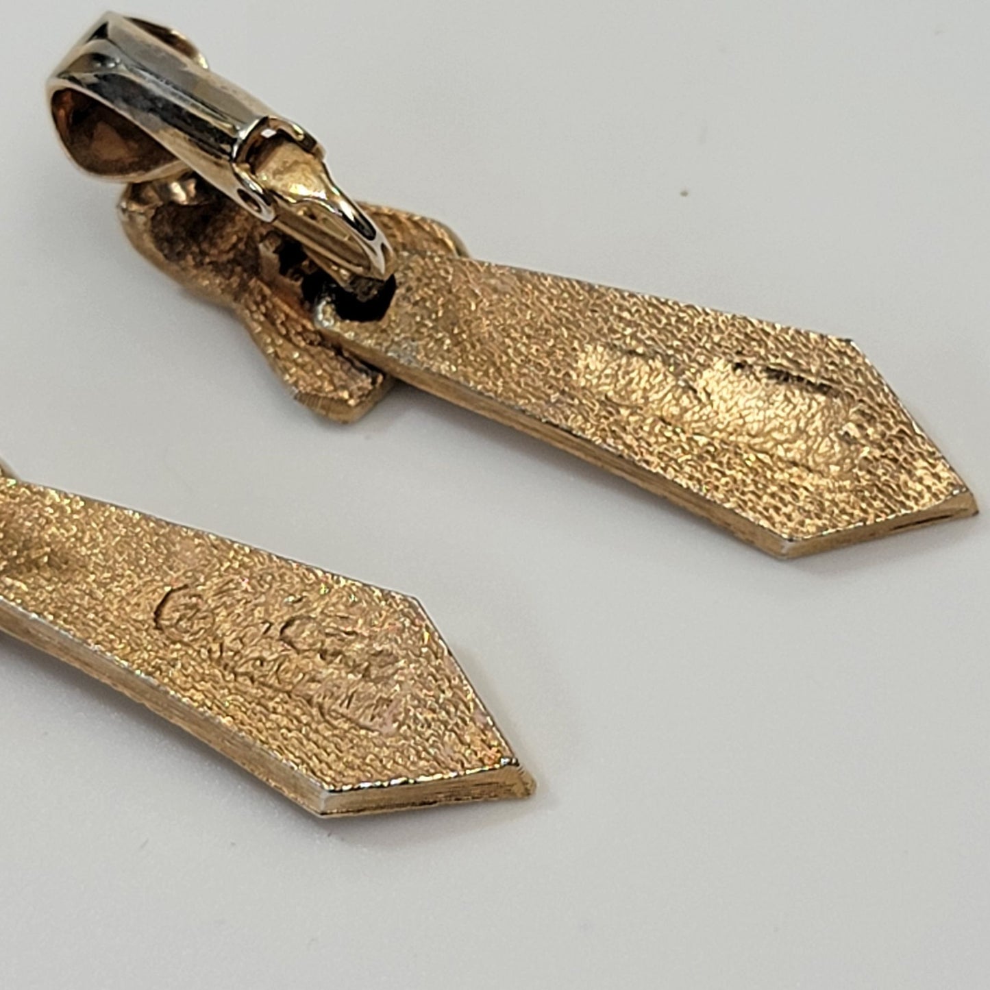 Vintage 1950s Ribbon Tie Rhinestone Clip-On Earrings Signed