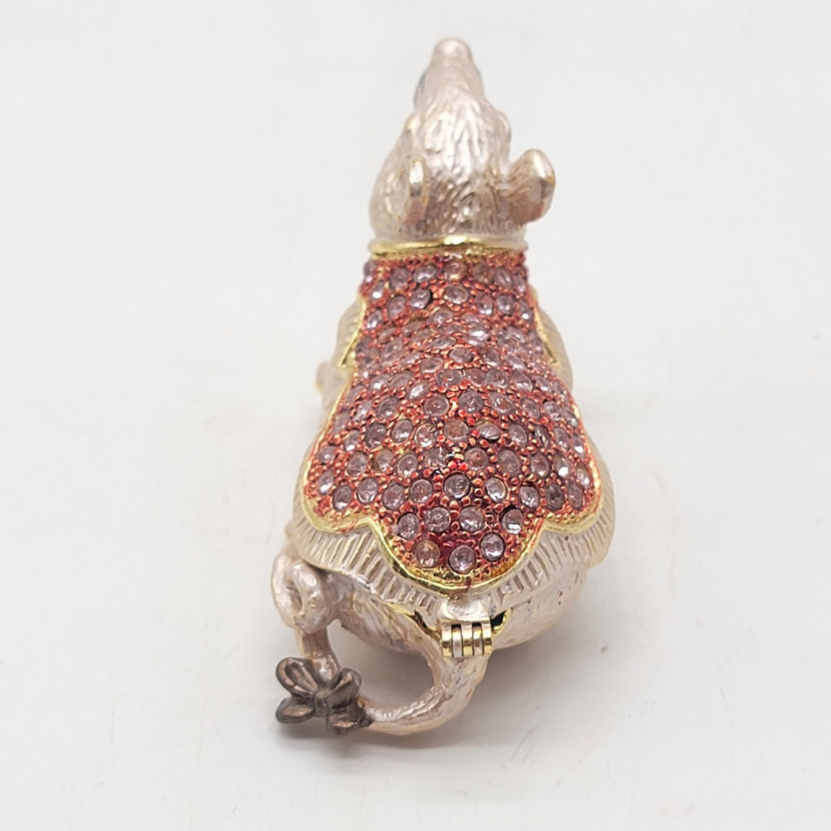 Objet D'Art Samantha Pink Rhinestones Rat Trinket Box Artform No. 6