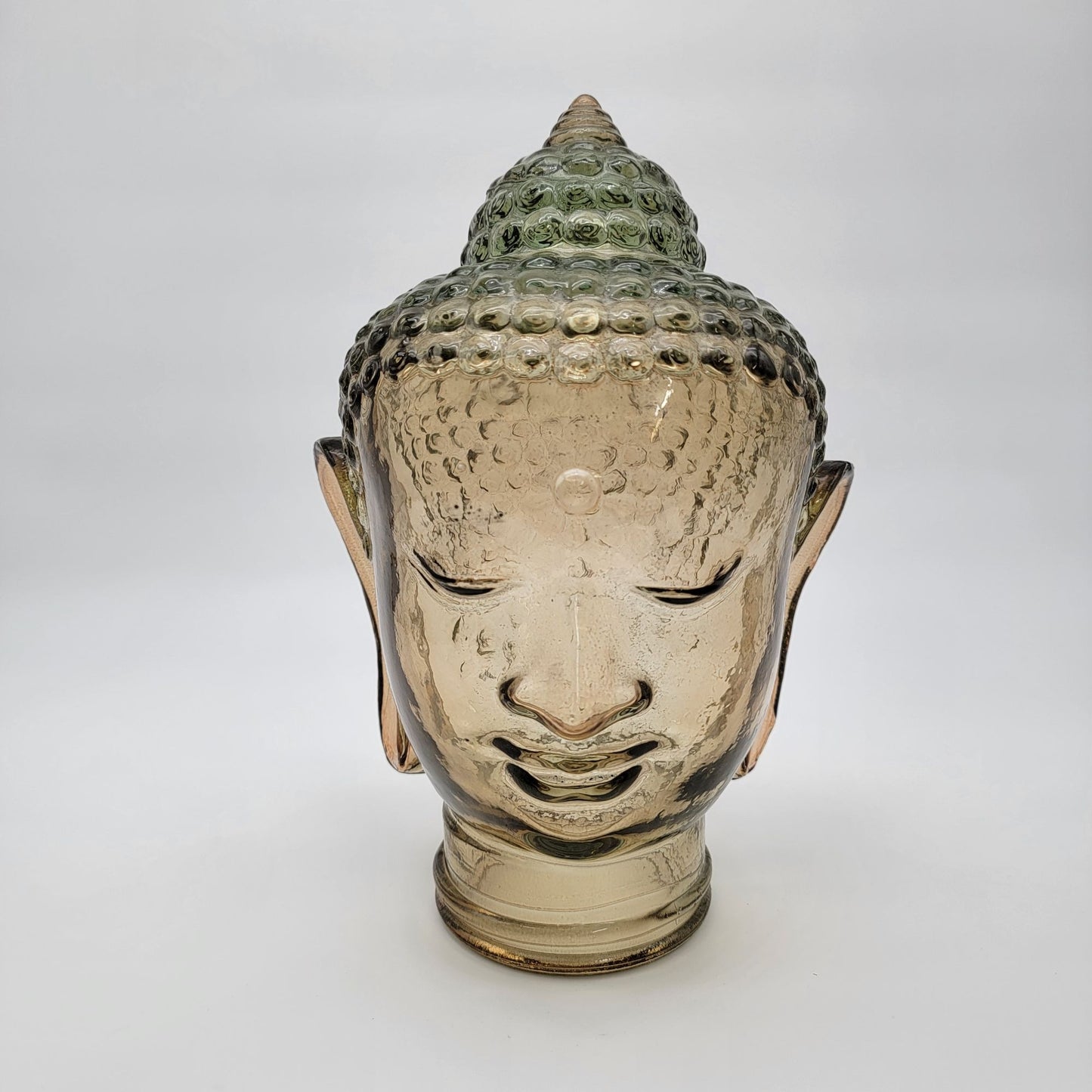 Large Amber Glass Buddha Head