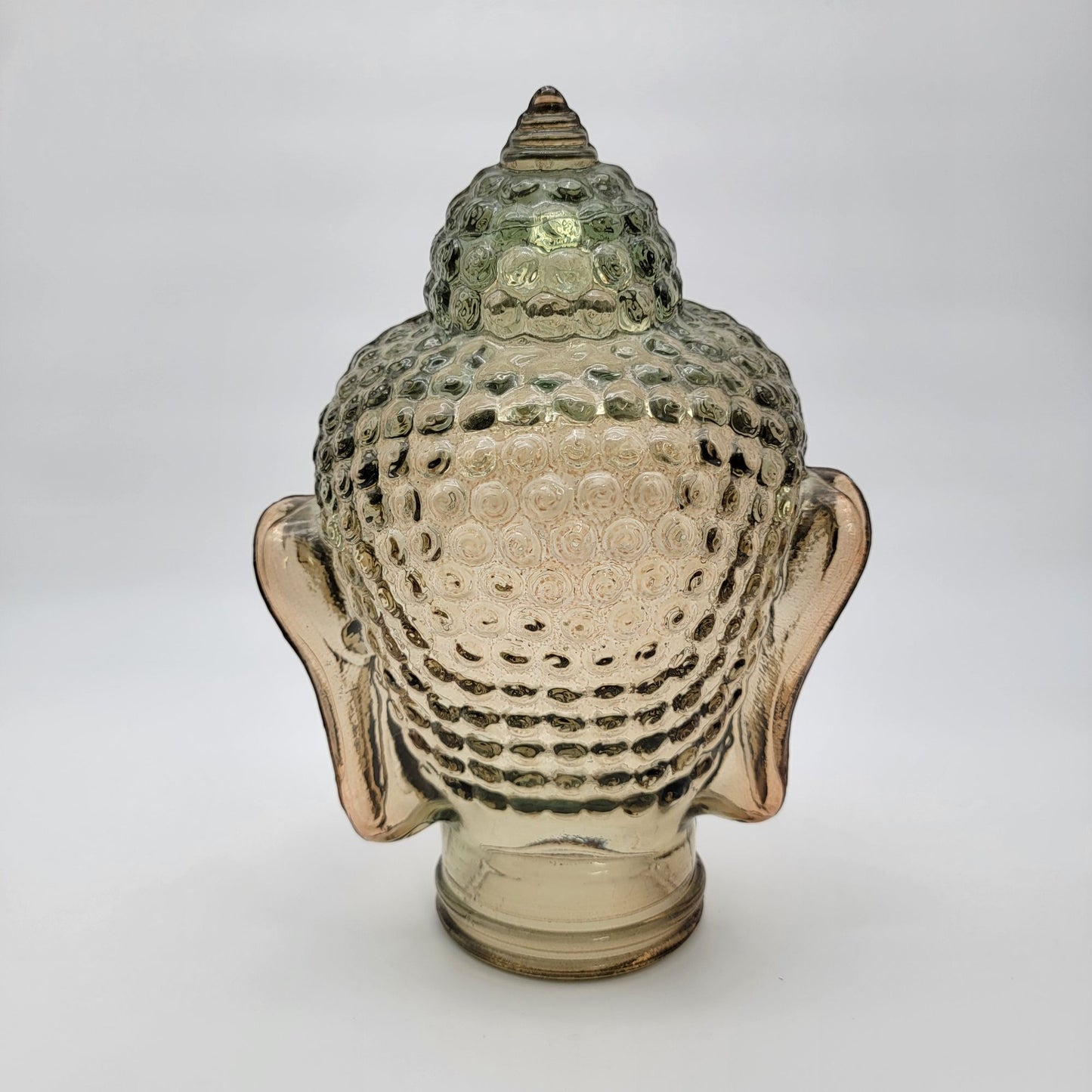 Large Amber Glass Buddha Head
