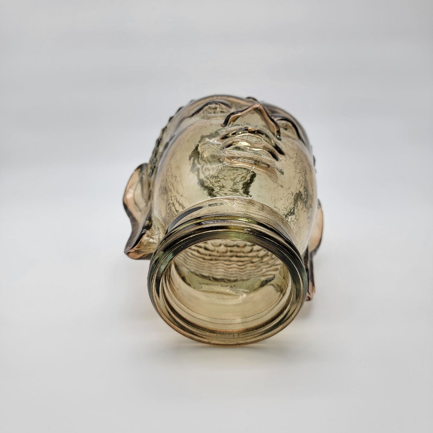 Large Amber Glass Buddha Head