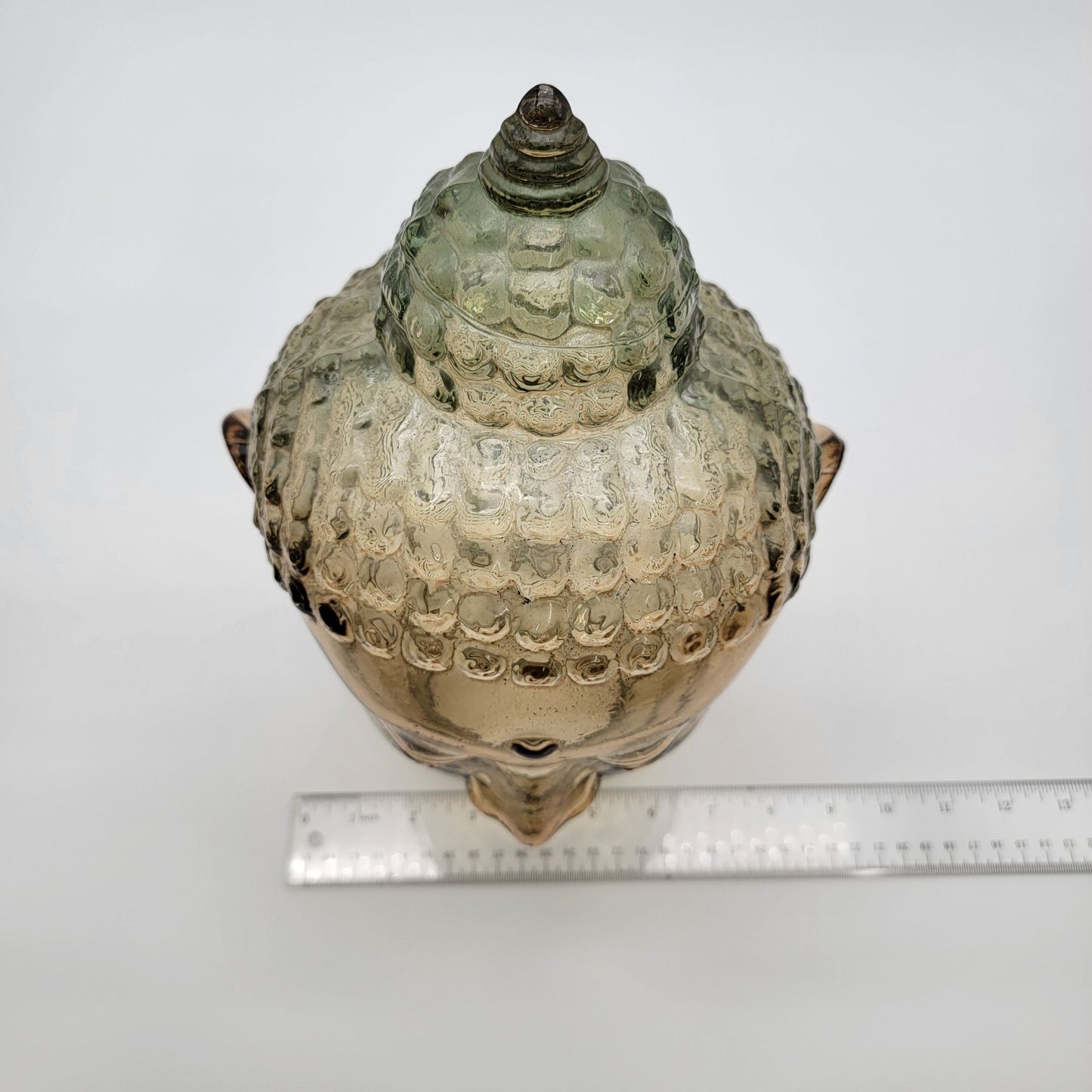 Large Amber Glass Buddha Head