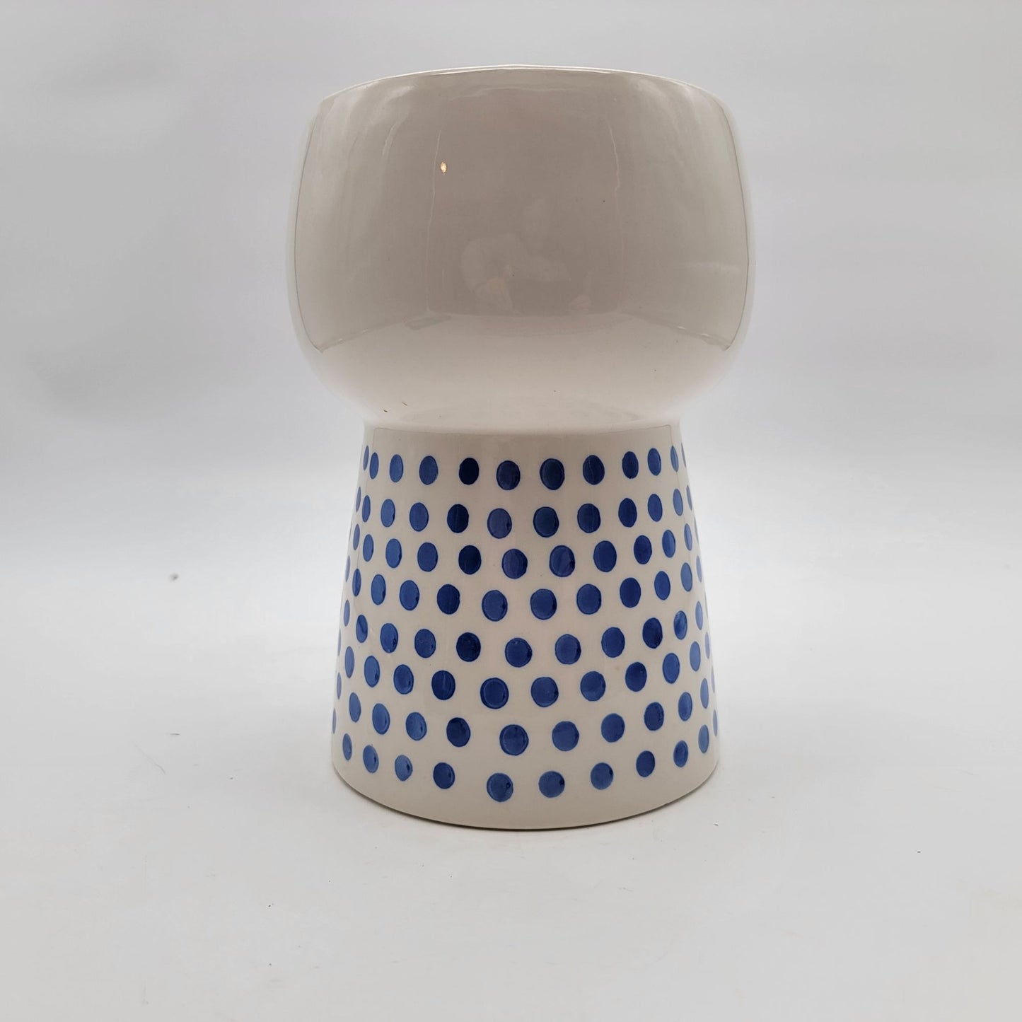 Opalhouse Face Stoneware Planter Blue Polka Dot