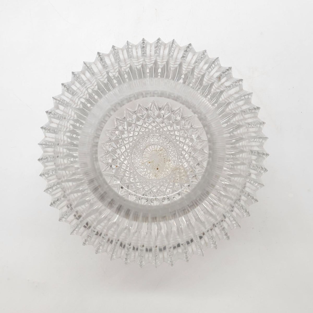 Vintage Cut Glass Rose Bowl Round Vase