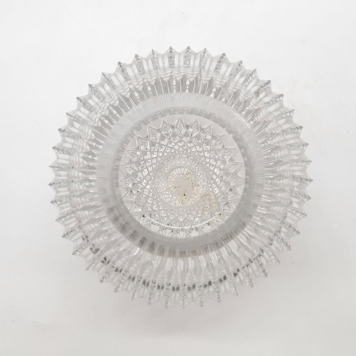 Vintage Cut Glass Rose Bowl Round Vase