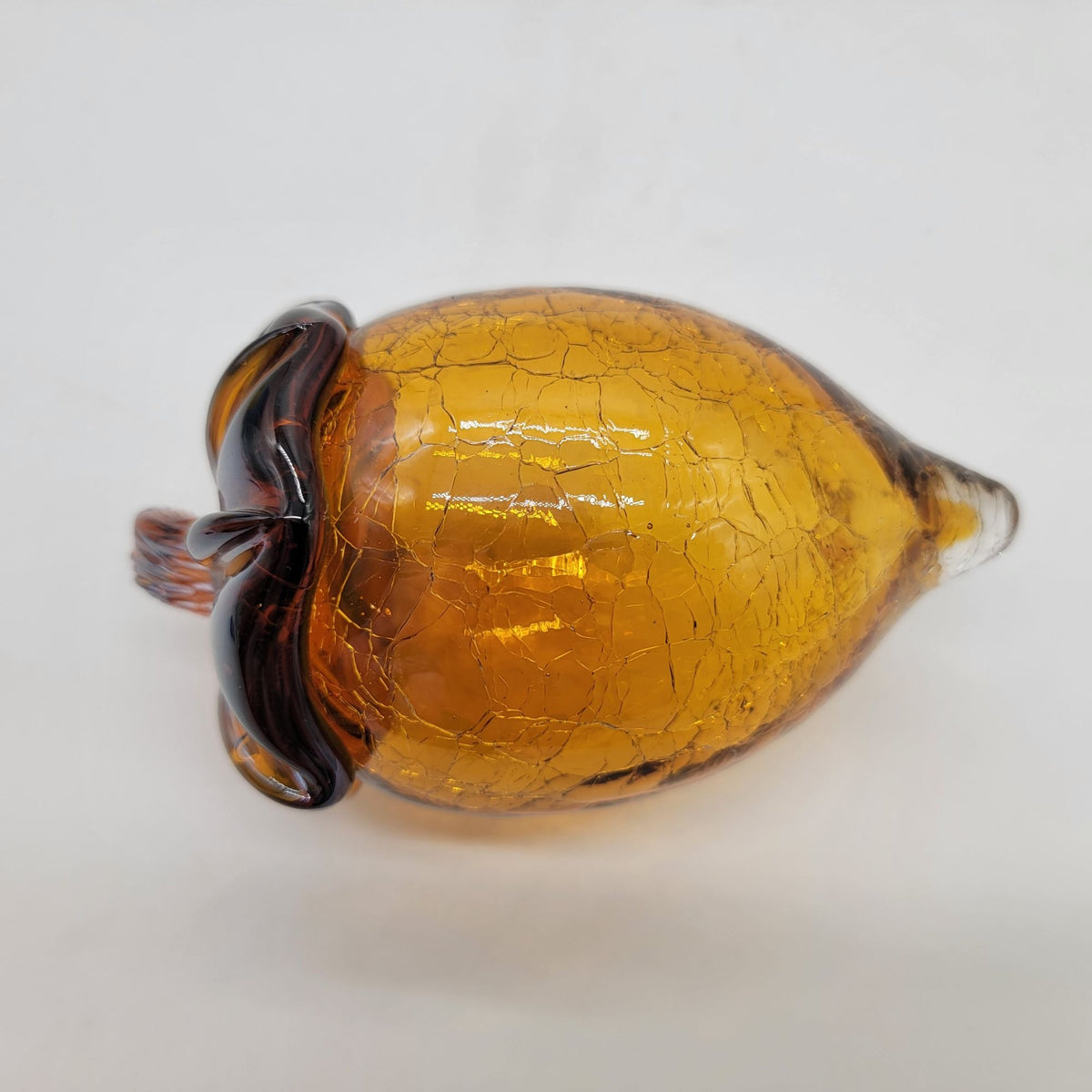 Pier 1 Imports Amber Crackle Glass Acorn