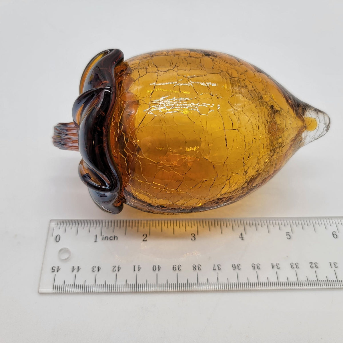 Pier 1 Imports Amber Crackle Glass Acorn