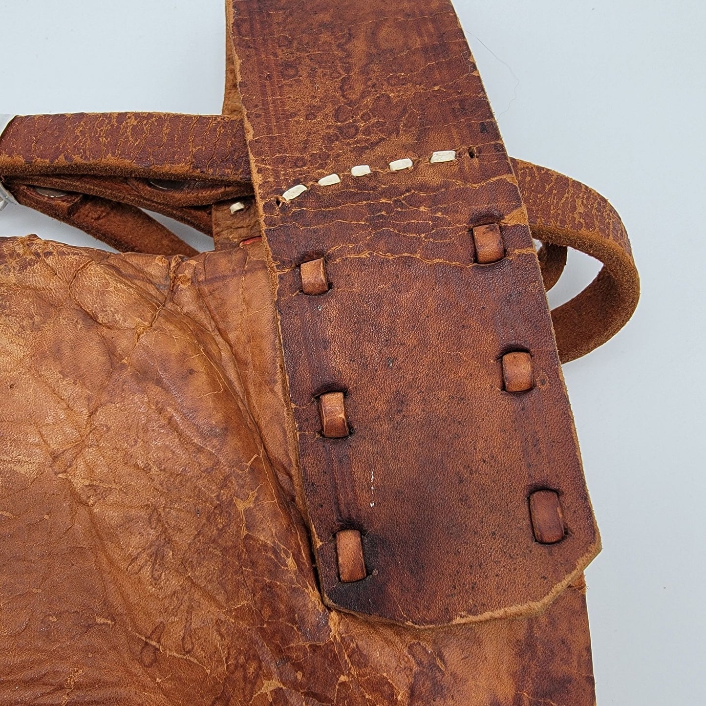 Vintage Tuareg Berber Leather Fringe Boho Crossbody Bag