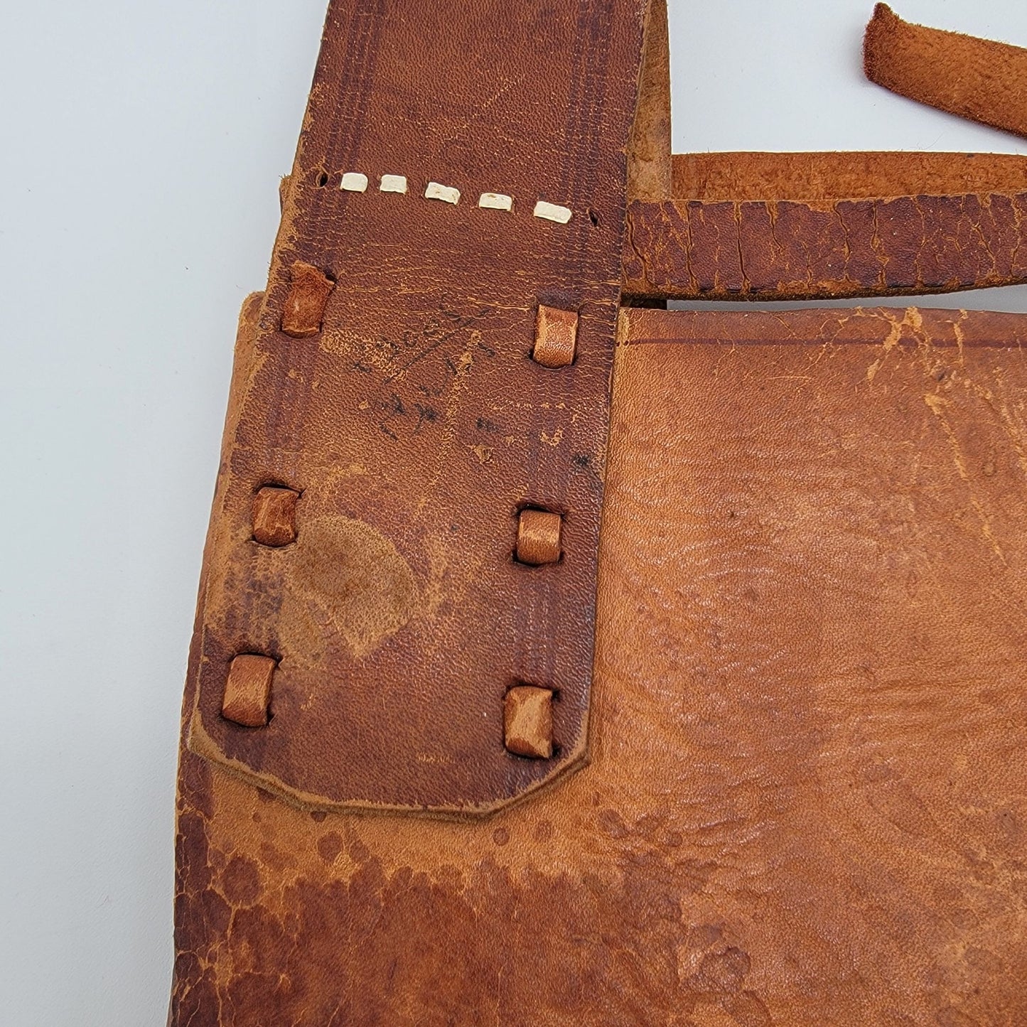 Vintage Tuareg Berber Leather Fringe Boho Crossbody Bag