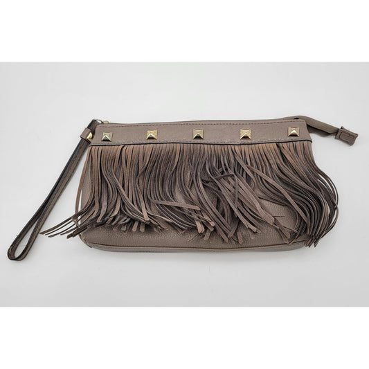 J Lo By Jennifer Lopez Gray Satchel Fringe Purse