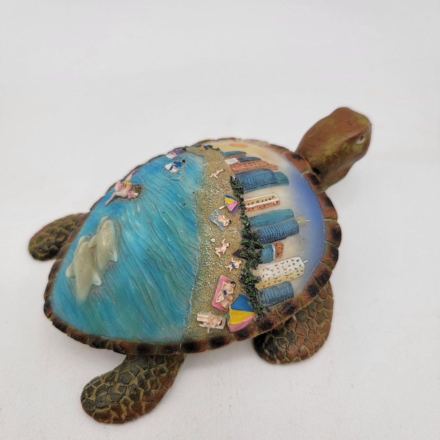 Hand-Painted Sea Turtle Beach Scene Trinket Box