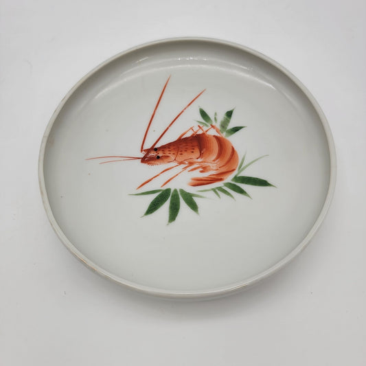 Vintage Japanese Porcelain Plate With Shrimp Design