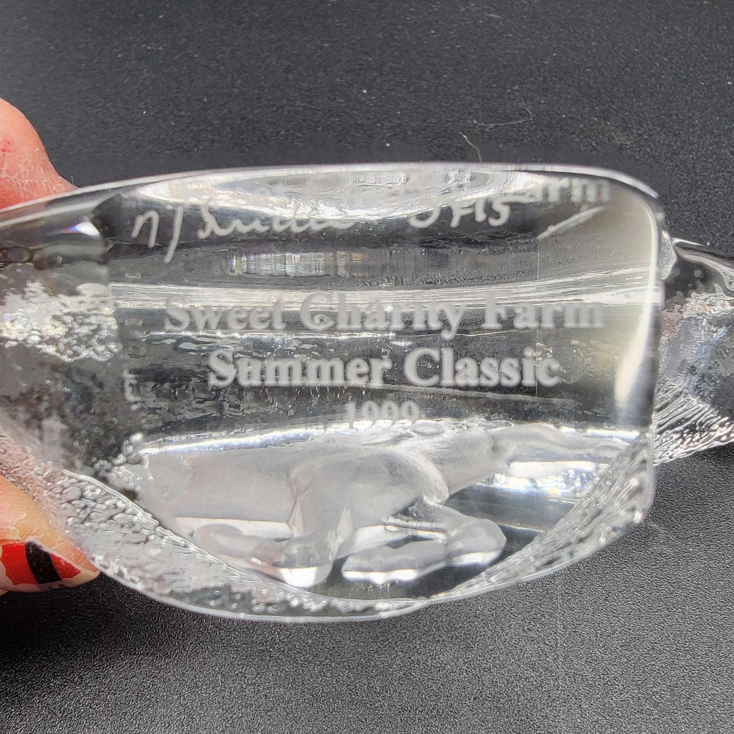 Mats Jonasson Crystal Running Horse Paperweight Trophy