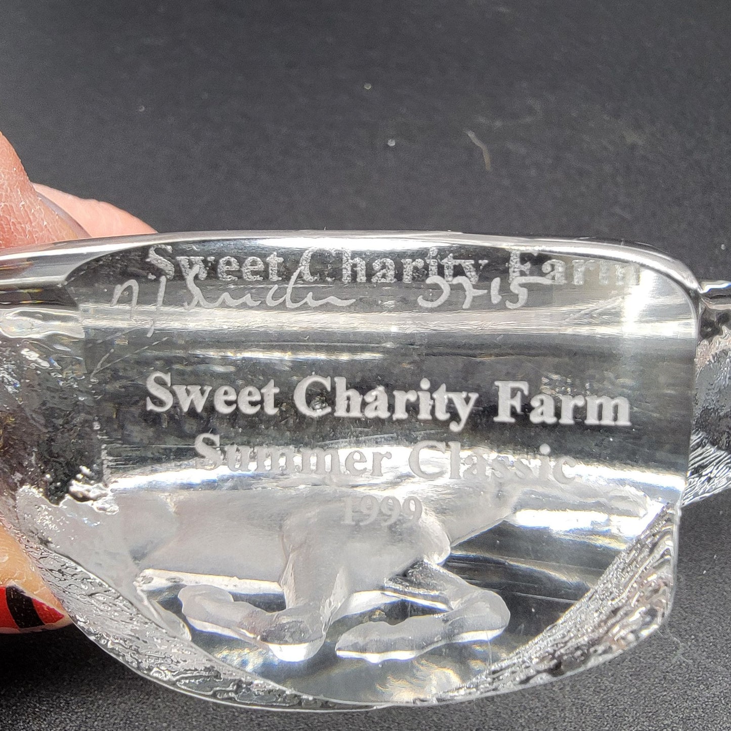 Mats Jonasson Crystal Running Horse Paperweight Trophy