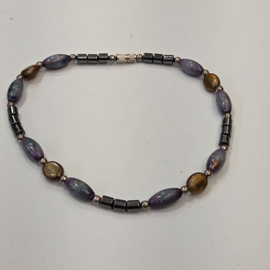 Hematite Gemstone Beaded Anklet / Bracelet 10"