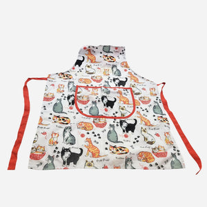 Cats Meow Full Bib Apron With Pocket Cat Print
