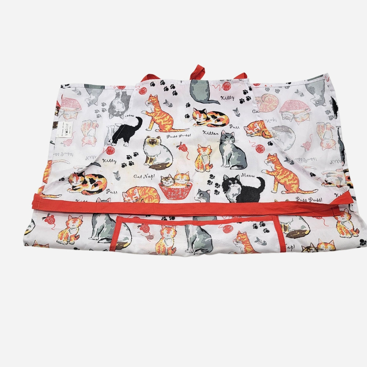 Cats Meow Full Bib Apron With Pocket Cat Print