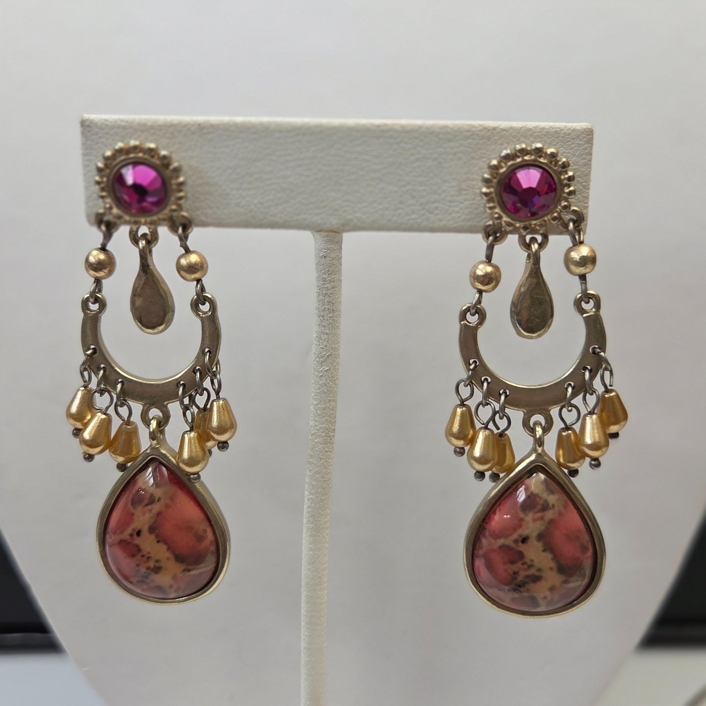 Chicos Birds Eye Jasper Pendant Necklace Ring & Earrings Set