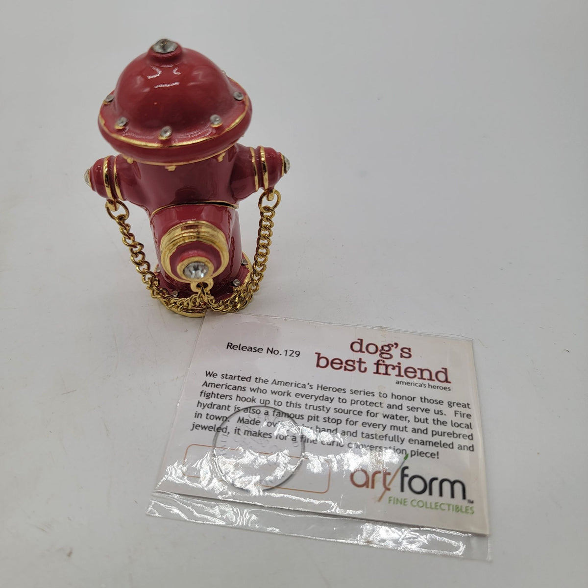 Objet d'art Dog's Best Friend Fire Hydrant Trinket Box No. 129