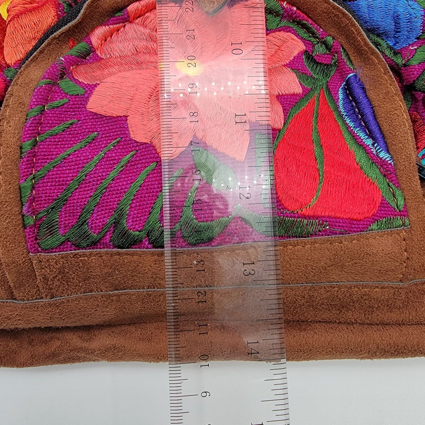 Handmade Guatemalan Floral Embroidered Leather Backpack