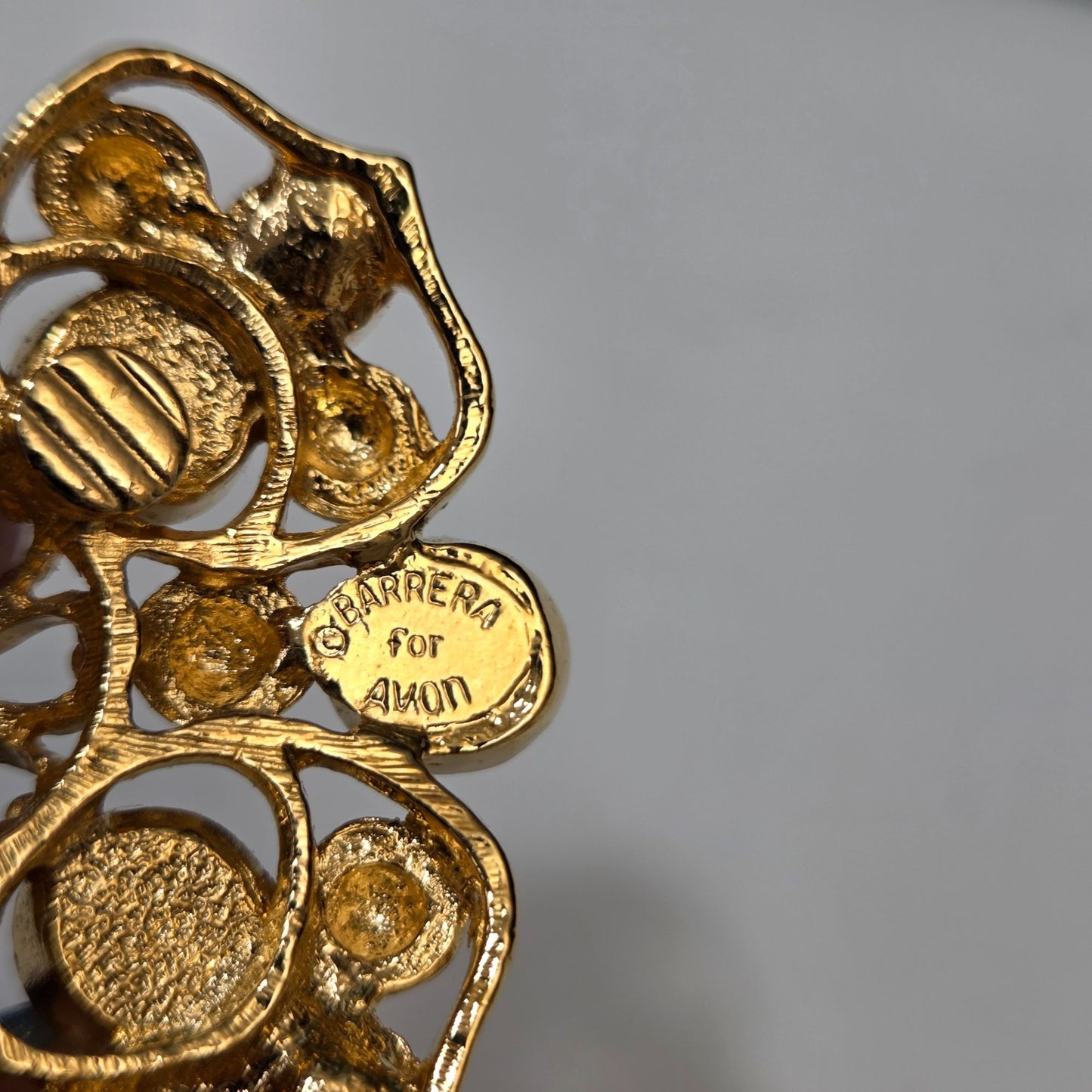 Vintage Barrera For Avon Clip-On Earrings With Pink Purple Rhinestones