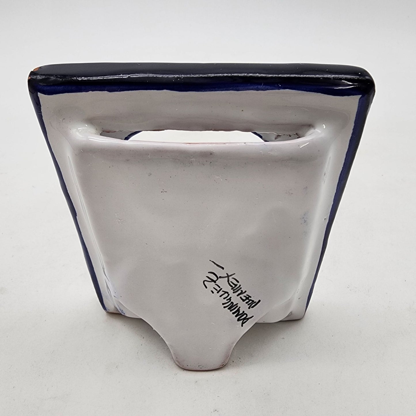 Hand-Painted Mexican Talavera Pottery Picture Frame By Dominguez Family