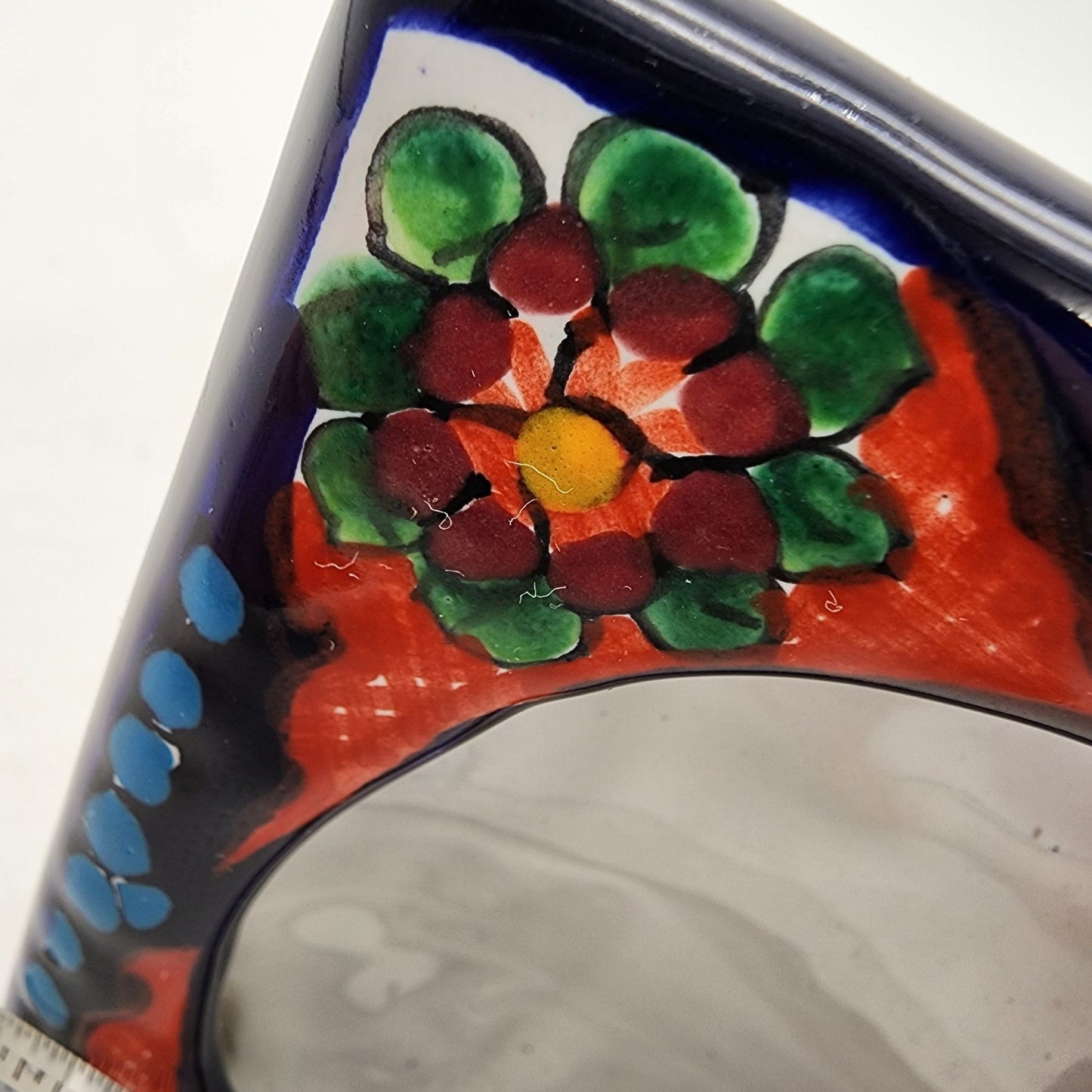 Hand-Painted Mexican Talavera Pottery Picture Frame By Dominguez Family
