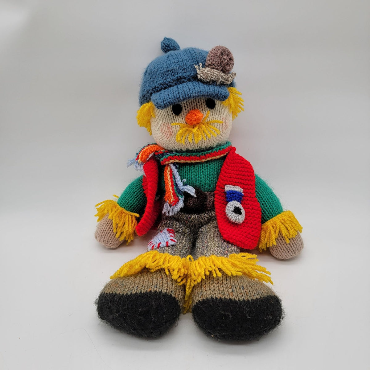 1980s Jean Greenhowes Grandpa Scarecrow Knit Doll