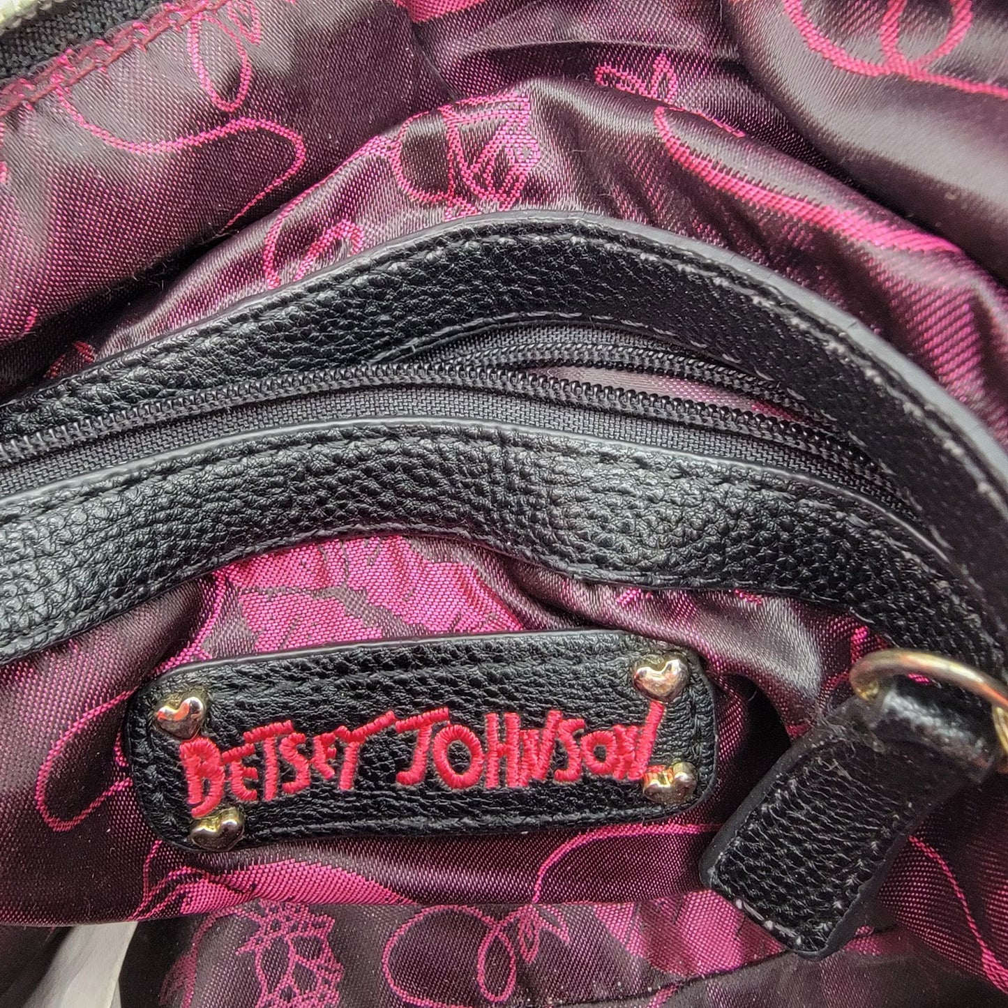 Betsey Johnson Leopard & Roses Satchel Purse