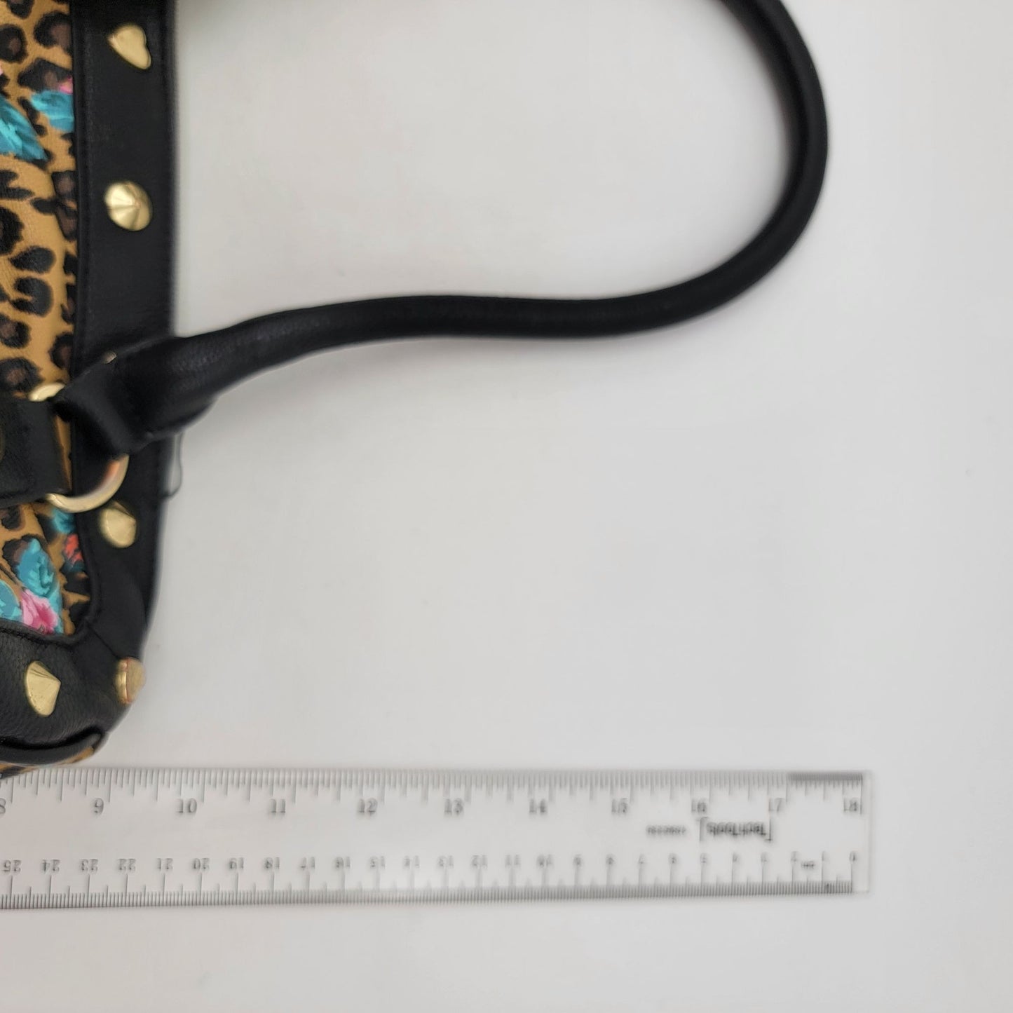 Betsey Johnson Leopard & Roses Satchel Purse