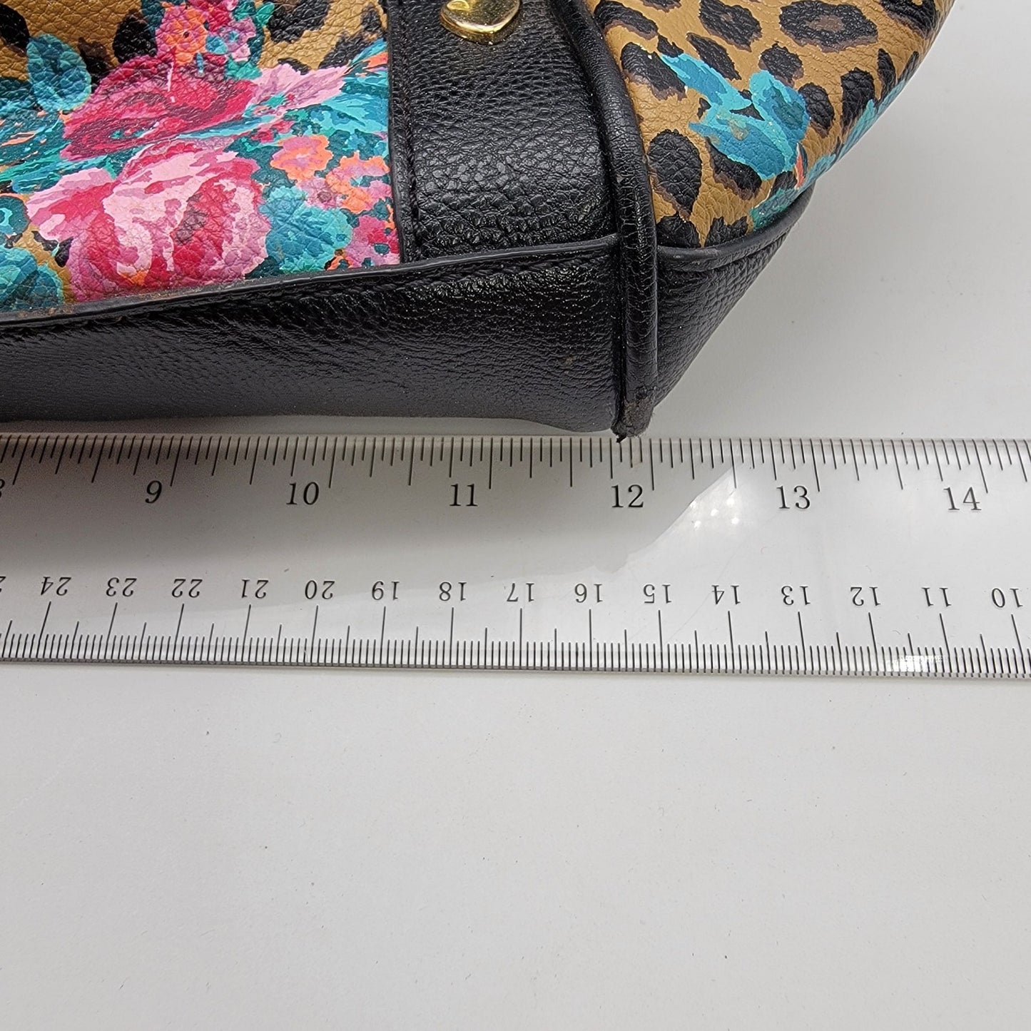 Betsey Johnson Leopard & Roses Satchel Purse