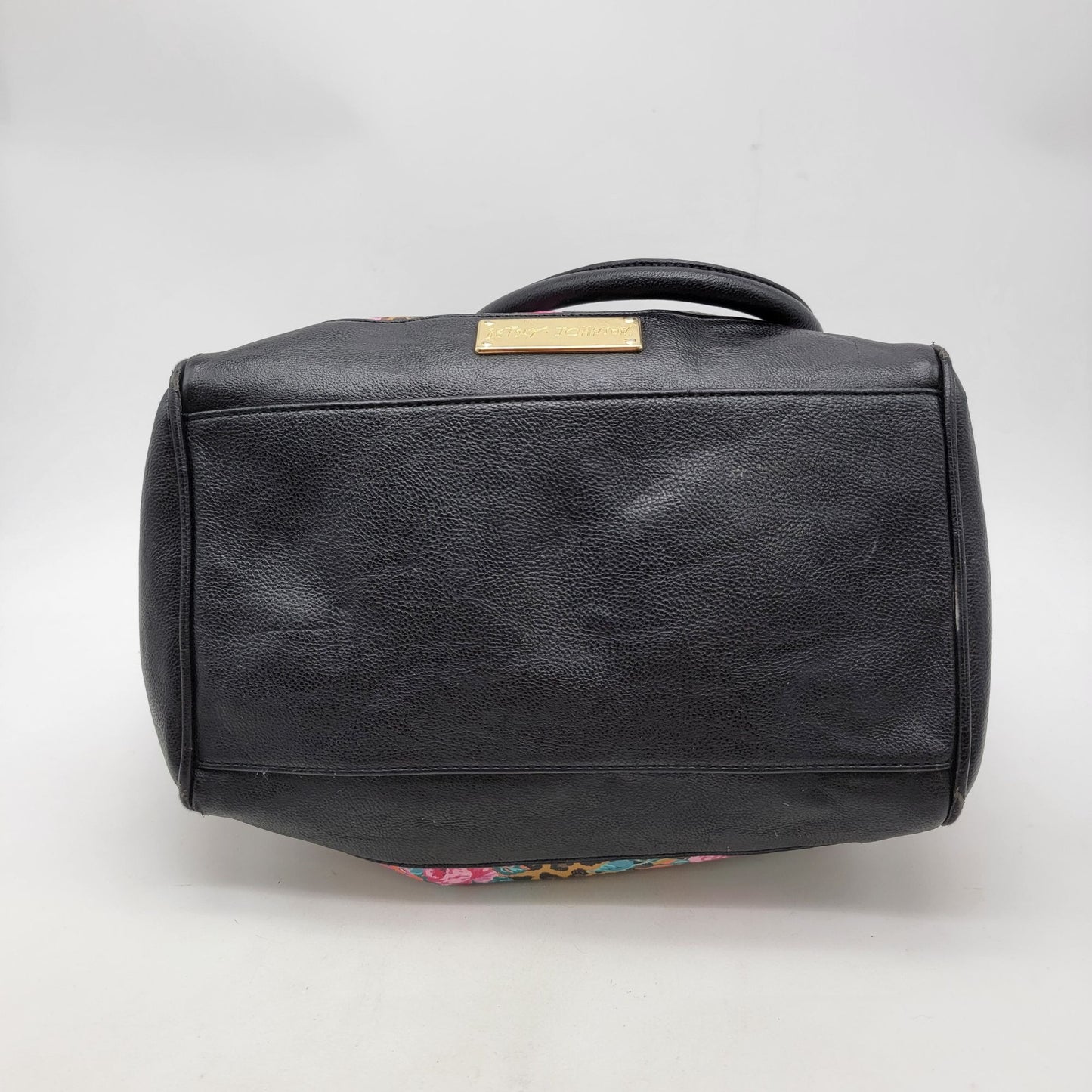 Betsey Johnson Leopard & Roses Satchel Purse