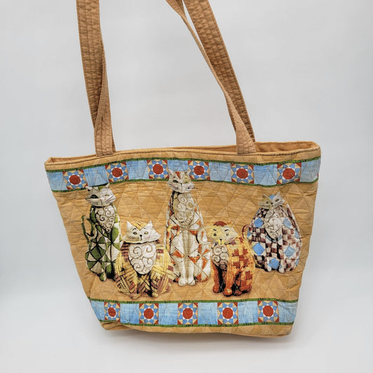Heartwood Creek By Jim Shore Quilted Cat Art Tote Bag