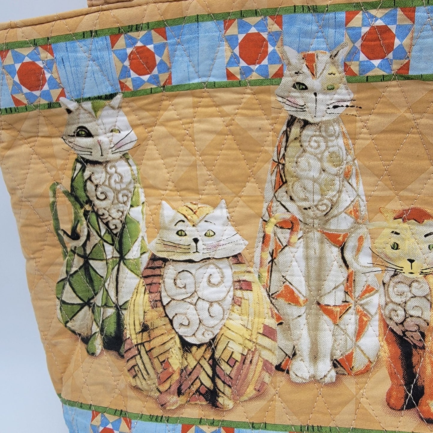 Heartwood Creek By Jim Shore Quilted Cat Art Tote Bag