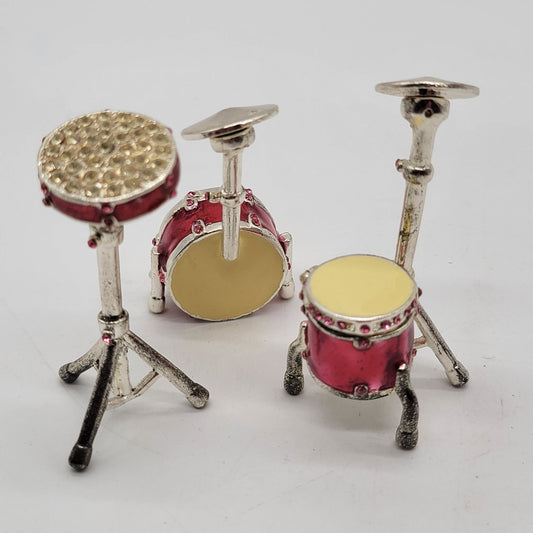 Objet d'art High Hat 3 Pc Drum Kit Trinket Box No. 150
