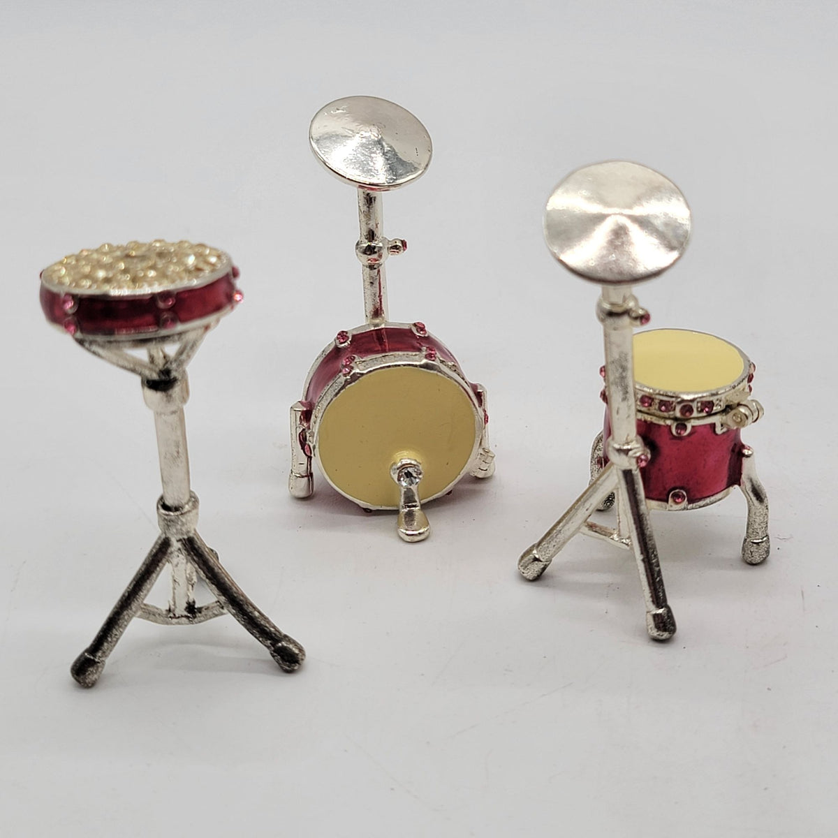 Objet d'art High Hat 3 Pc Drum Kit Trinket Box No. 150