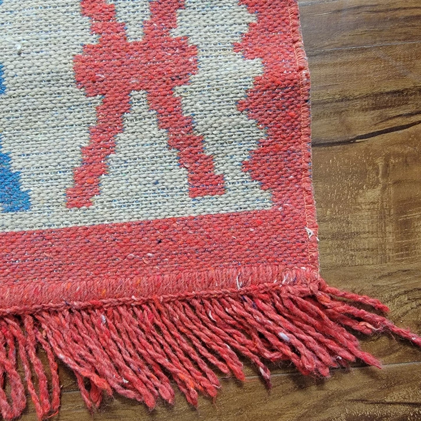 Vintage Hand Woven Kilim Runner Rug Geometric Patterns