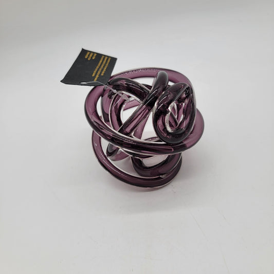 Nouveau Handmade Glass Knot Sculpture Amethyst Purple